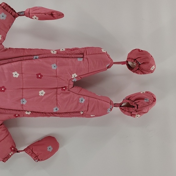 Mayoral infant size 2 to 4 months pink floral with hood easy in and off - Picture 3 of 11